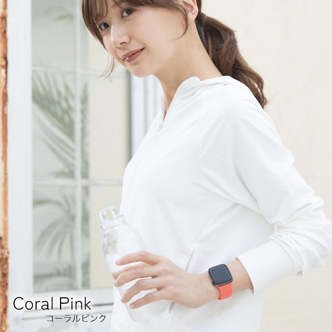 AppleWatch専用ピンクサファイア&シルバー925製チャーム&ラバーバンド Apple Watch Series 9（GPS + Cellularモデル）- 41mmピンク