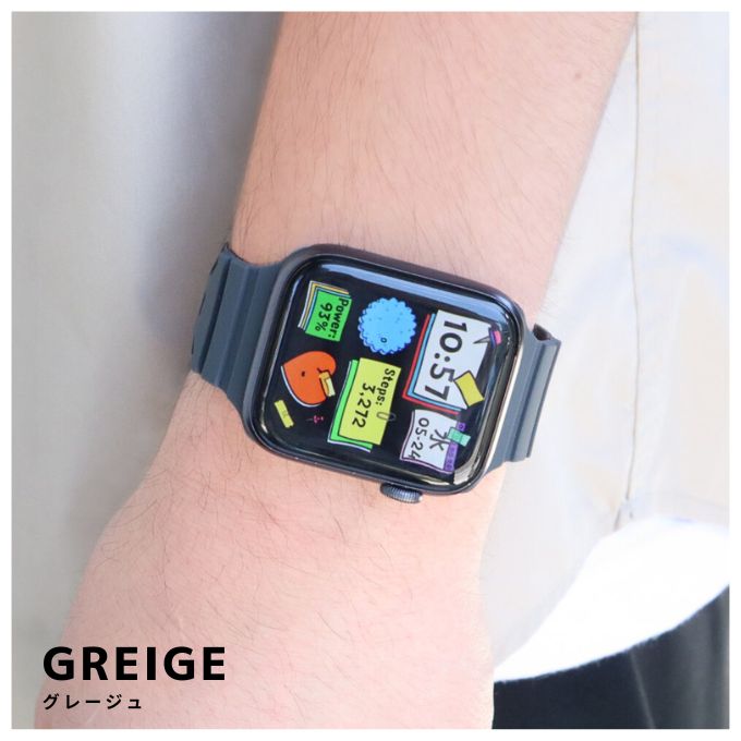 Apple watch band アップルウォッチ スポーツデザインバンド シリコンラバーバンド ブラック