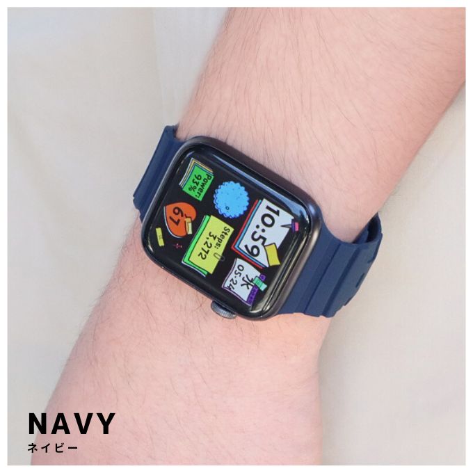 Apple watch band アップルウォッチ スポーツデザインバンド シリコンラバーバンド カーキ