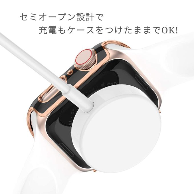 アップルウォッチ ケース カバー ラインデザイン 40mm 41mm 44mm 45mm 全面保護 防水 Apple Watch ホワイト
