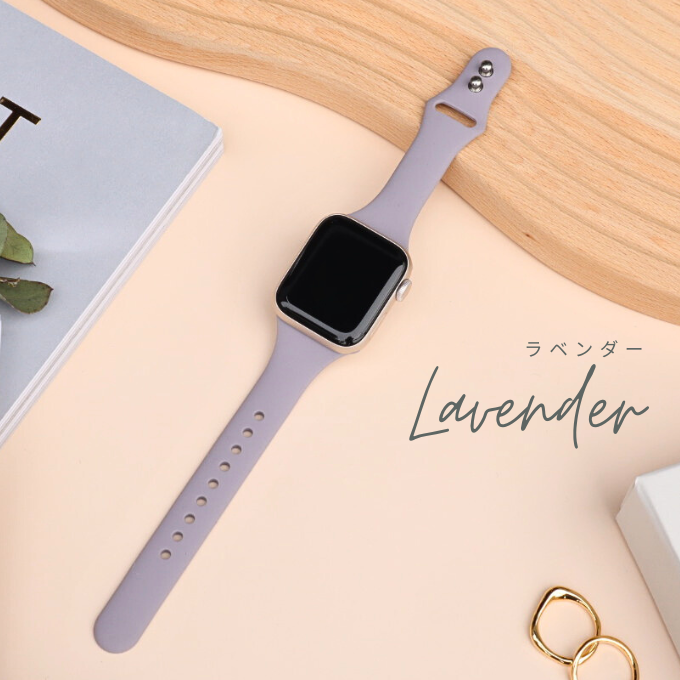 Apple watch band アップルウォッチ スリムラバーバンド くすみカラー