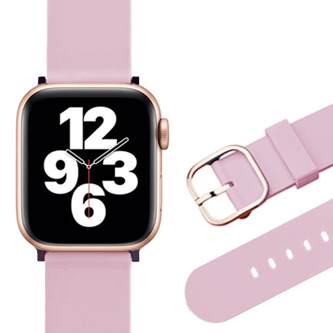 Apple watch band アップルウォッチ バンド くすみカラー スポーツ ソフトシリコンラバーピンクベージュ