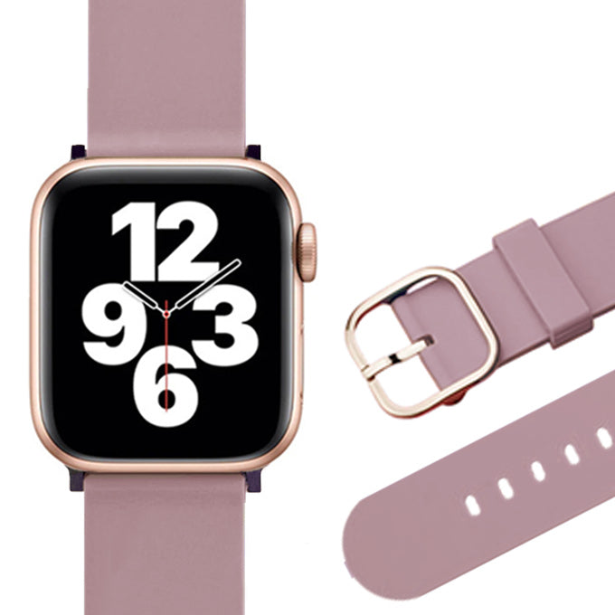 Apple watch band アップルウォッチ バンド くすみカラー スポーツ ソフトシリコンラバーアッシュローズ