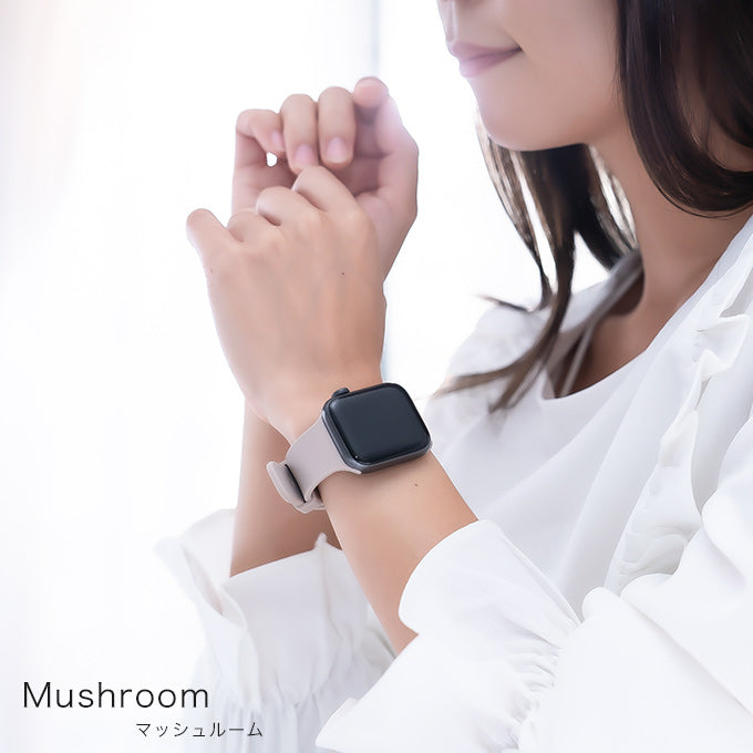 Apple watch band アップルウォッチ バンド くすみカラー スポーツ ソフトシリコンラバー マッシュルーム