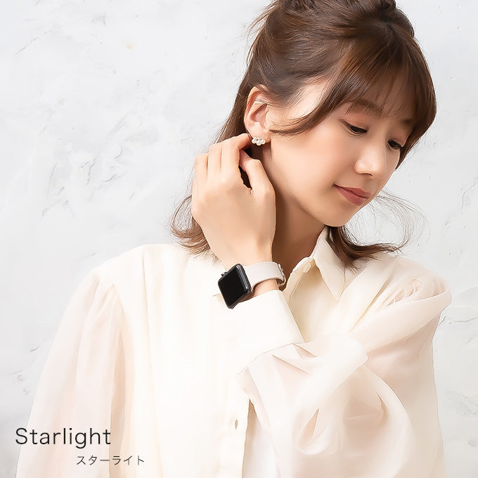 Apple watch band アップルウォッチ バンド くすみカラー スポーツ ソフトシリコンラバー スターライト
