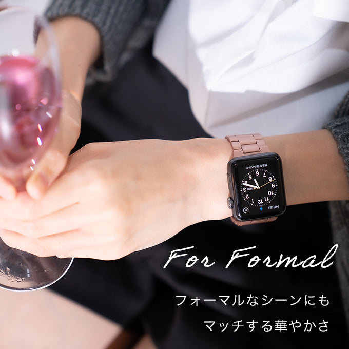アップルウォッチ ステンレス ベルト シルバーゴールドライン