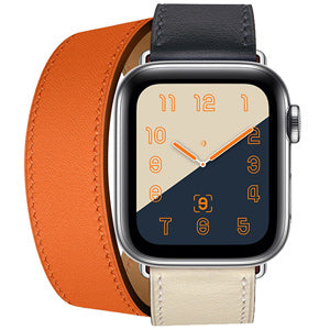 アップルウォッチ バンド Apple watch band 本革 レザー 2重巻き メンズ レディース アイボリー/ネイビー