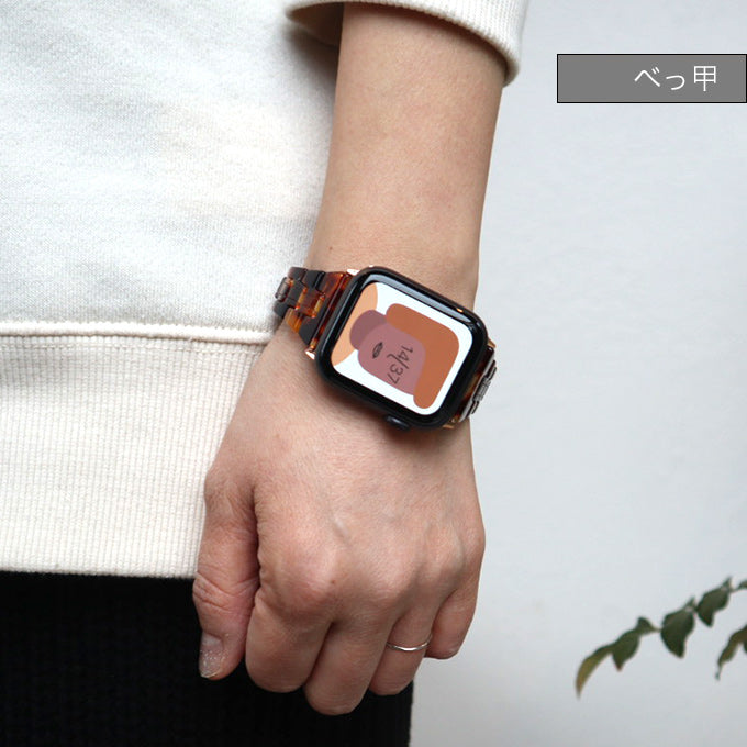 アップルウォッチ バンド べっ甲 スリムバンド