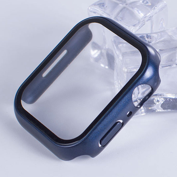 アップルウォッチ ケース カバー 保護フィルム 一体型 38mm 40mm 41mm 42mm 44mm 45mm アップルウォッチ7 ケース アップルウォッチ6 ケース アップルウォッチse ケース アップルウォッチ5 ケース アップルウォッチ4 ケース アップルウォッチ3 ケース ネイビー