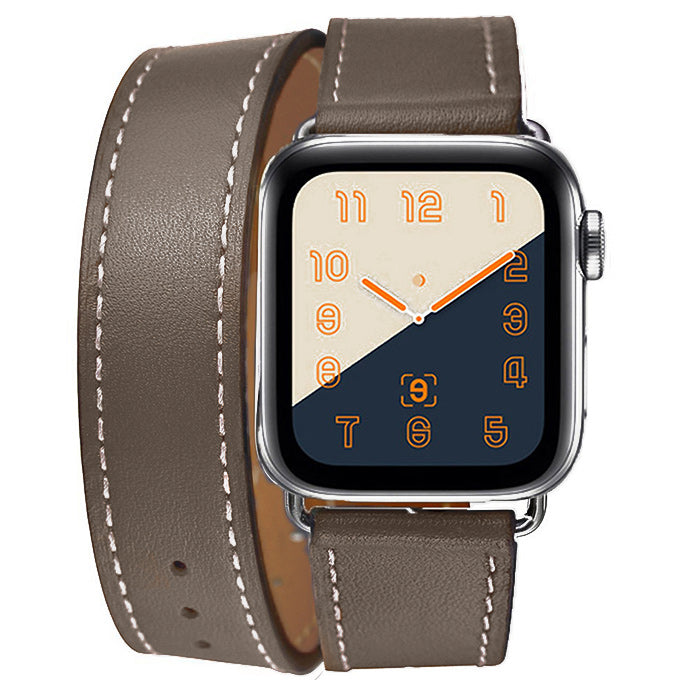 Apple Watch 二重巻バンド レザー フォーマル 本革 ブラウン 茶色