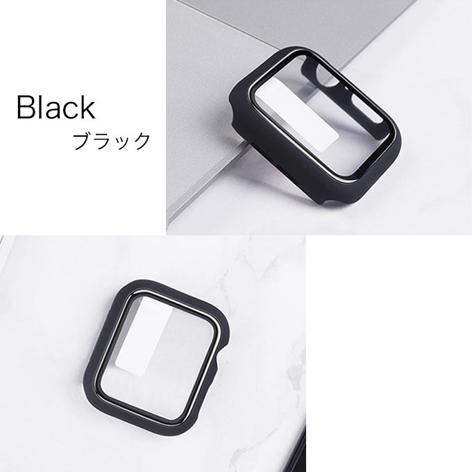 アップルウォッチ ケース カバー 保護フィルム 一体型 38mm 40mm 41mm 42mm 44mm 45mm アップルウォッチ7 ケース アップルウォッチ6 ケース アップルウォッチse ケース アップルウォッチ5 ケース アップルウォッチ4 ケース アップルウォッチ3 ケース ブラック