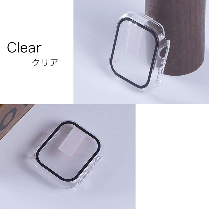 アップルウォッチ ケース カバー 保護フィルム 一体型 38mm 40mm 41mm 42mm 44mm 45mm アップルウォッチ7 ケース アップルウォッチ6 ケース アップルウォッチse ケース アップルウォッチ5 ケース アップルウォッチ4 ケース アップルウォッチ3 ケース クリア