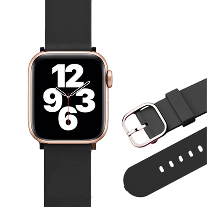 Apple watch band アップルウォッチ バンド くすみカラー スポーツ ソフトシリコンラバー ブラック