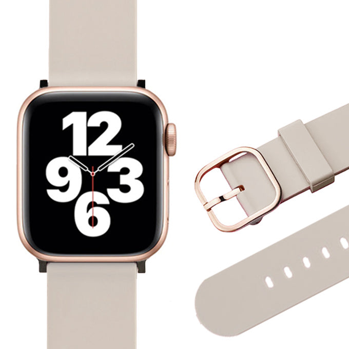 Apple watch band アップルウォッチ バンド くすみカラー スポーツ ソフトシリコンラバー スターライト