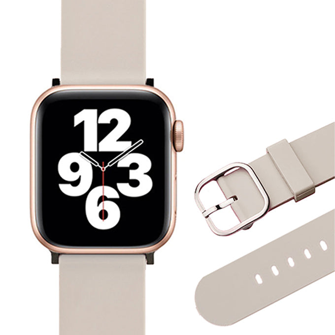Apple watch band アップルウォッチ バンド くすみカラー スポーツ ソフトシリコンラバー スターライト