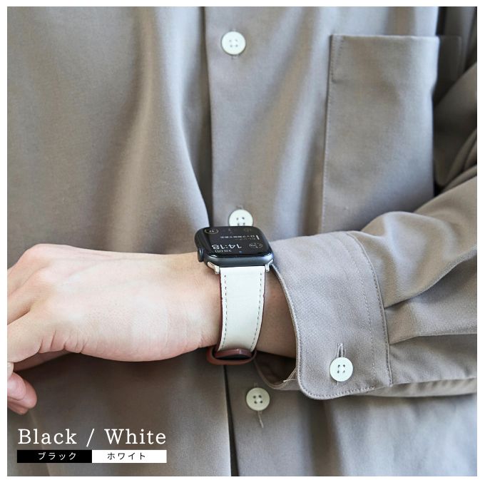 【未使用】HERMES アップルウォッチ 黒革ベルト Apple Watch