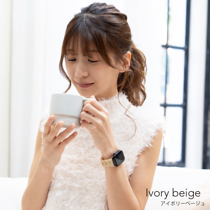 アップルウォッチ バンド Apple watch band べっ甲 メンズ レディース アイボリーベージュ