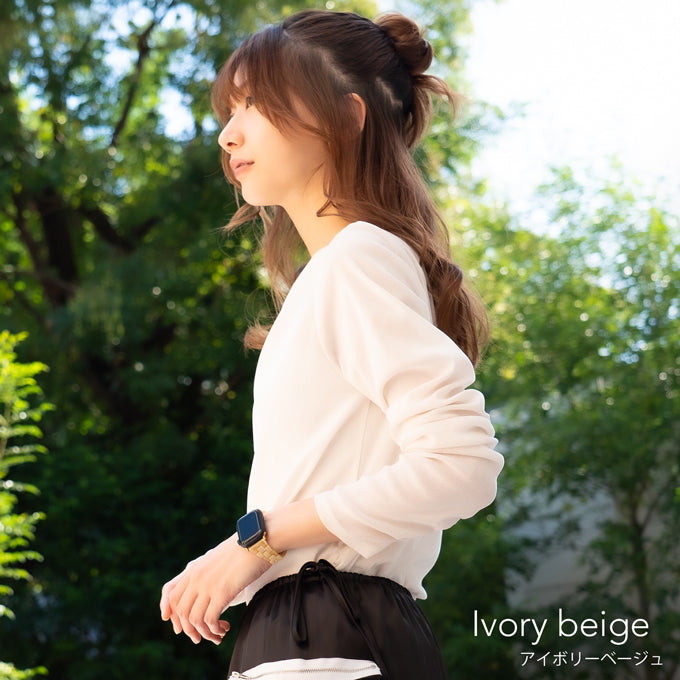 アップルウォッチ バンド Apple watch band べっ甲 スリムバンド メンズ レディース  アイボリーベージュ