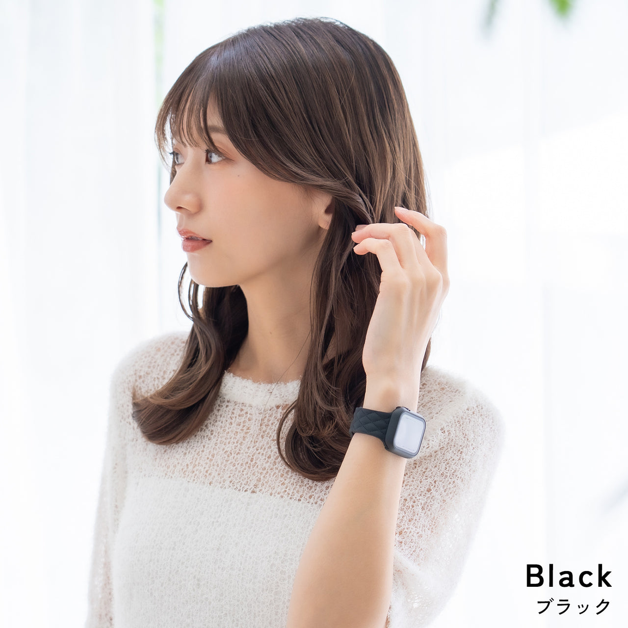 アップルウォッチ バンド マトラッセシリコンラバーバンド/ブラック