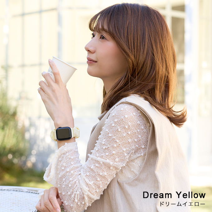 アップルウォッチ バンド Apple watch band ナイトループ シルクシュシュバンド ドリームイエロー