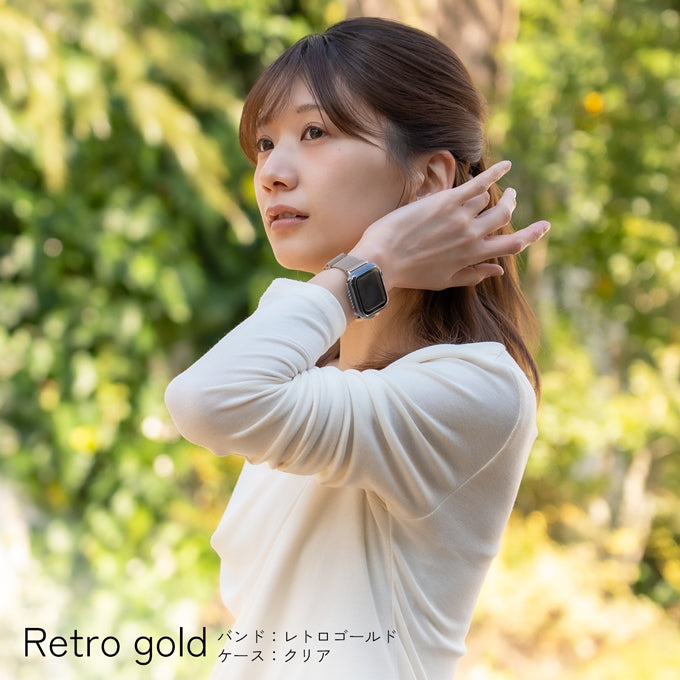 アップルウォッチ バンド Apple watch band ミラネーゼループ メッシュ ステンレス レトロゴールド