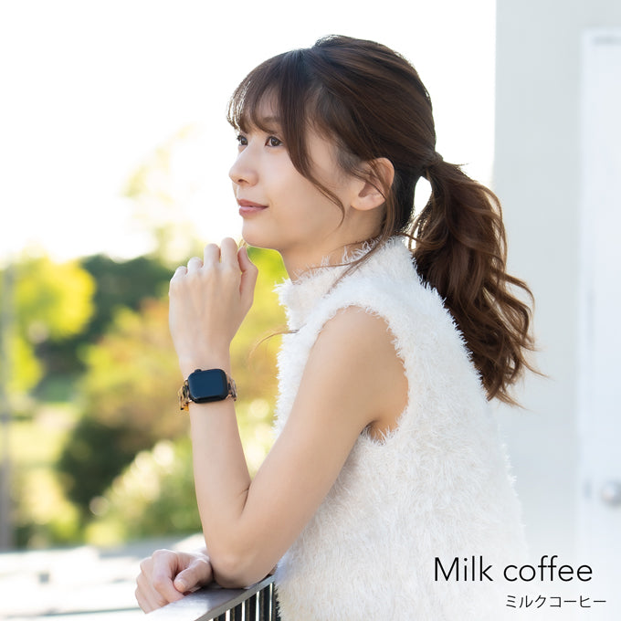 アップルウォッチ バンド Apple watch band べっ甲 メンズ レディース ミルクコーヒー