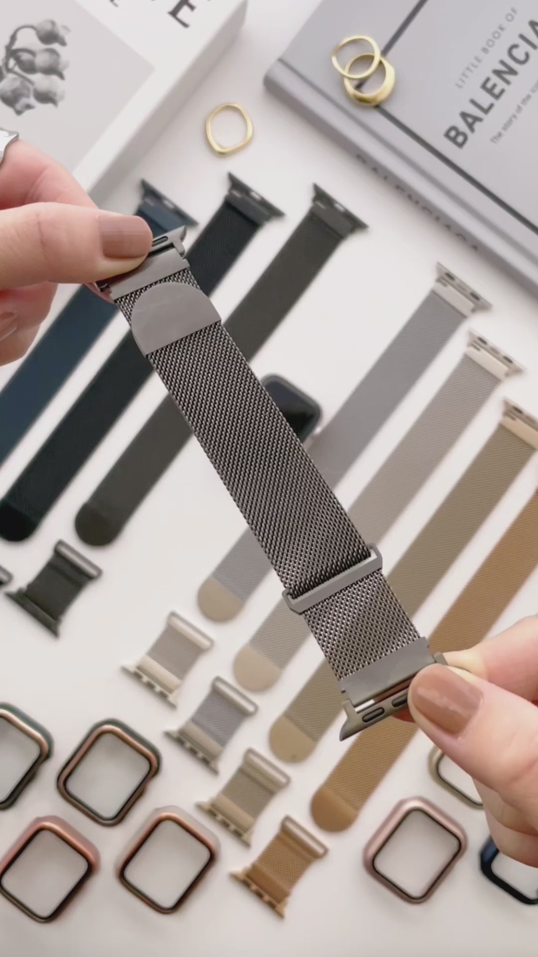 アップルウォッチ バンド Apple watch band ミラネーゼループ メッシュ ステンレス ブラック