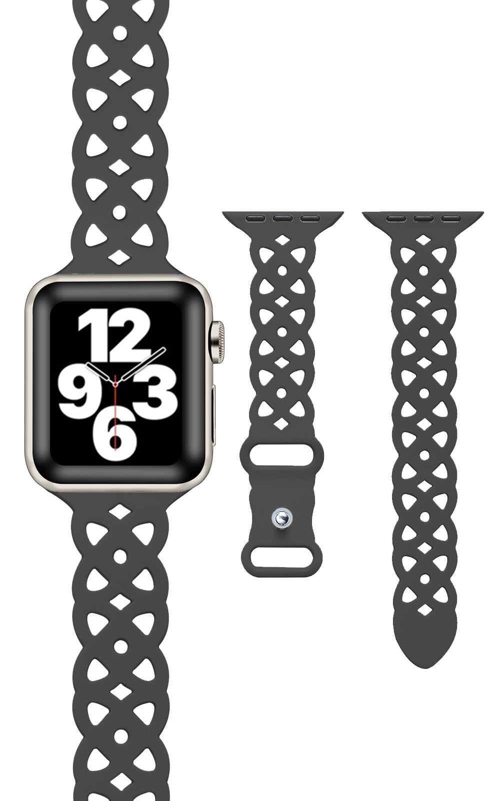 アップルウォッチ バンド Apple watch band フラワー レース柄 くすみカラー シリコン スポーツ ラバーバンド ベルト アップルウォッチバンド 38mm 40mm 41mm 42mm SE おしゃれ かわいい レディース apple watch10 バンド グラファイト