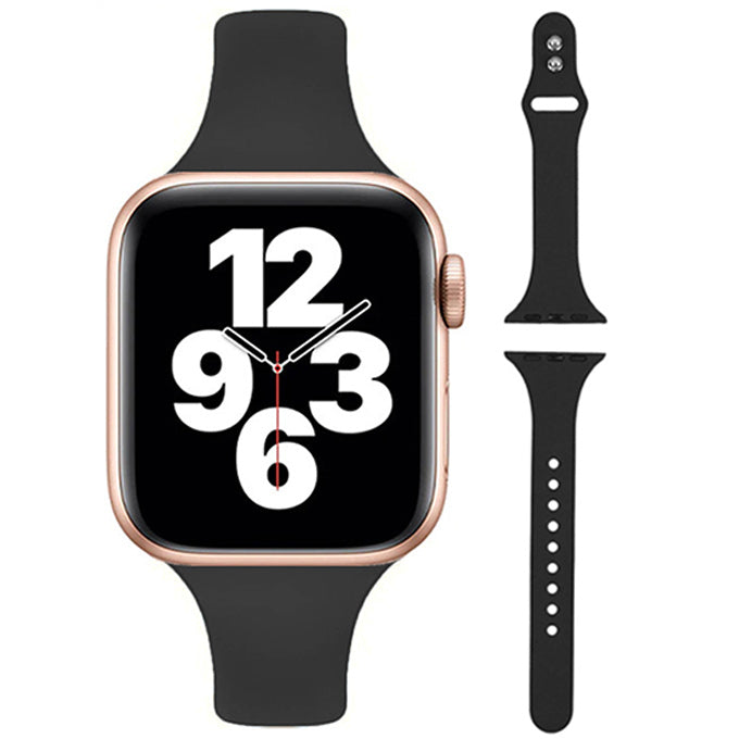 AriRi(アリリ) アップルウォッチ バンド スリムラバーバンド  くすみカラー スポーツ シリコン ブラック