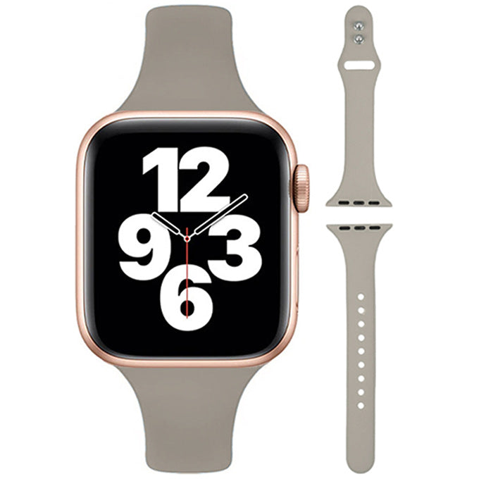 AriRi(アリリ) アップルウォッチ バンド スリムラバーバンド ユニセックス くすみカラー スポーツ シリコン グレージュ