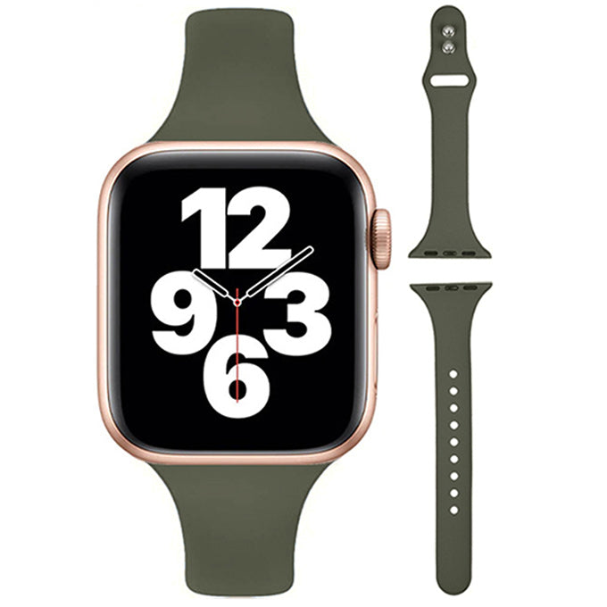 AriRi(アリリ)アップルウォッチ バンド スリムラバーバンド ユニセックス くすみカラー スポーツ シリコン カーキ