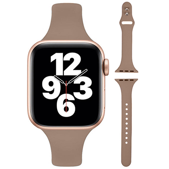 AriRi(アリリ) アップルウォッチ バンド スリムラバーバンド ユニセックス くすみカラー スポーツ シリコン モカ