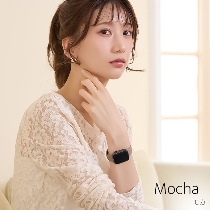 AriRi(アリリ) アップルウォッチ バンド スリムラバーバンド ユニセックス くすみカラー スポーツ シリコン モカ