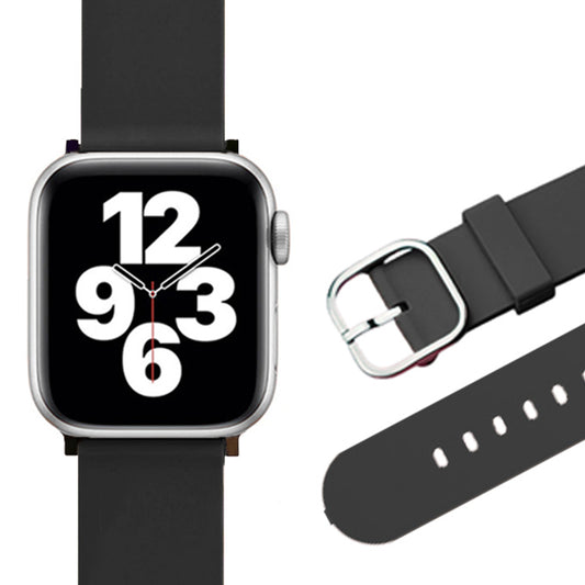 Apple watch band アップルウォッチ バンド くすみカラー スポーツ ソフトシリコンラバー ブラック