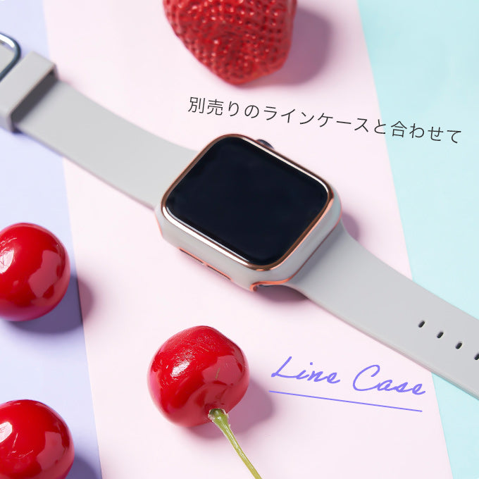 Apple watch band アップルウォッチ バンド くすみカラー スポーツ ソフトシリコンラバー カーキ