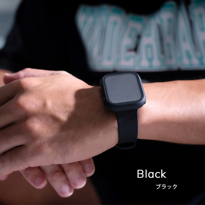 Apple watch band アップルウォッチ バンド くすみカラー スポーツ ソフトシリコンラバー ブラック