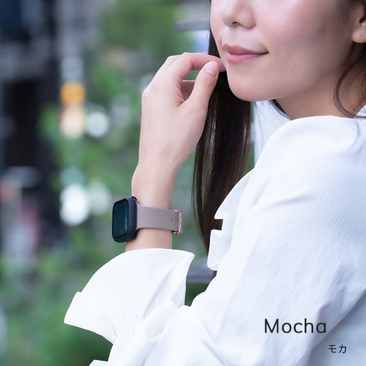 Apple watch band アップルウォッチ バンド くすみカラー スポーツ ソフトシリコンラバー モカ