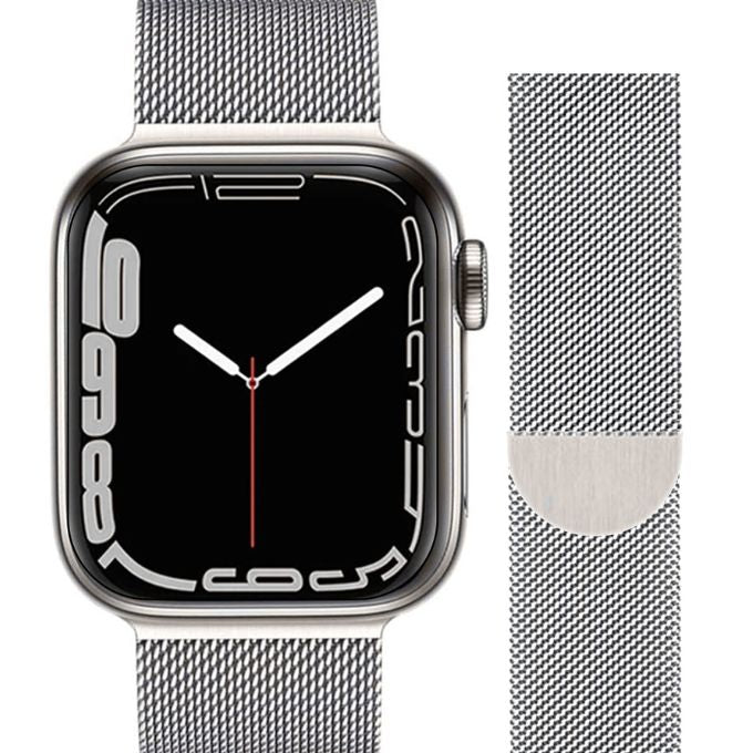 アップルウォッチ バンド Apple watch band ミラネーゼループ メッシュ ステンレス
 スターライト