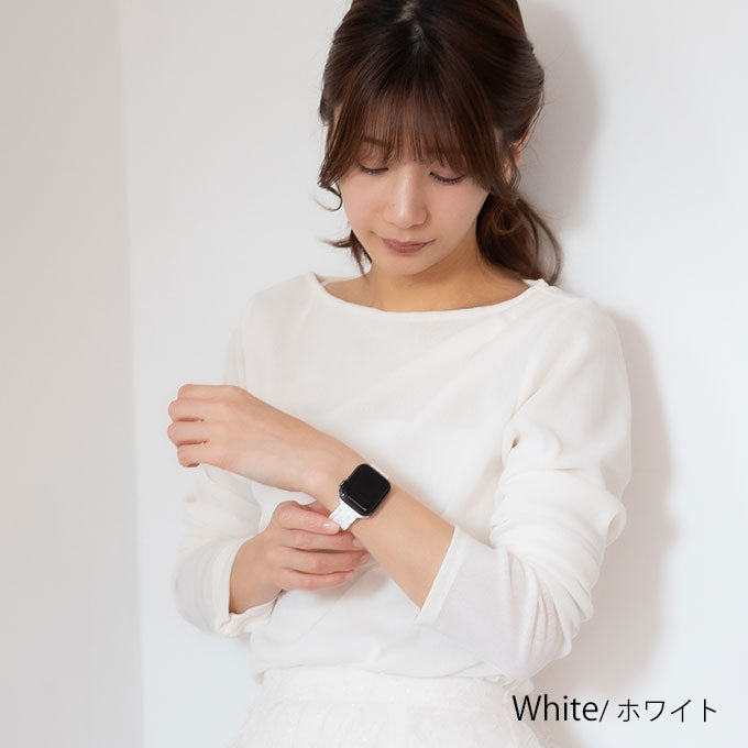 アップルウォッチ バンド Apple watch band フラワー レース柄 くすみカラー シリコン スポーツ ラバーバンド ベルト アップルウォッチバンド 38mm 40mm 41mm 42mm SE おしゃれ かわいい レディース apple watch10 バンド ホワイト