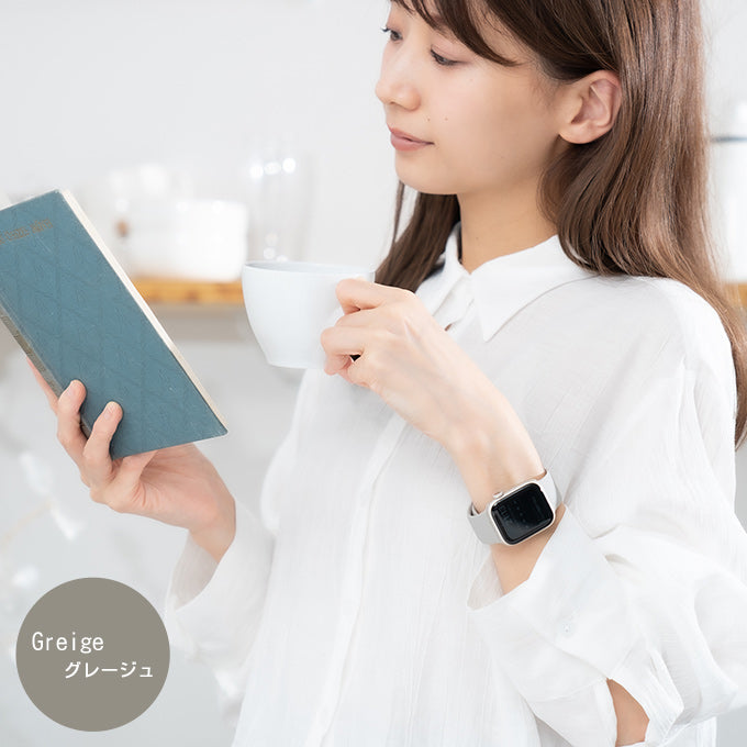 アップルウォッチ バンド くすみカラー シリコン スポーツ ラバーバンド グレージュ